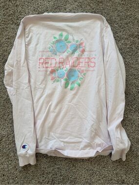 Champion Light Pink 'Red Raiders' Floral Long Sleeve Tee